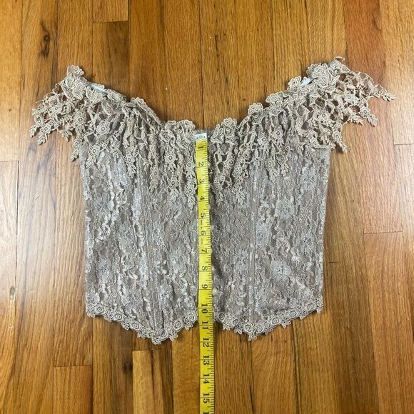 Fanny Vintage 80’s Corset Off The Shoulders Button Down Mocha Size M U.S.A - Picture 6 of 9